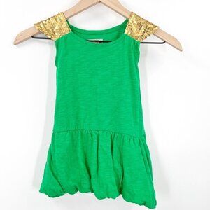 Joyfolie Green Knit Gold Sequin Dress